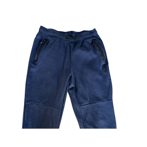 Spyder Men's Sz L Tech Fleece Blue Joggers with Double Bonded Zip Pockets NWOT - Picture 4 of 9